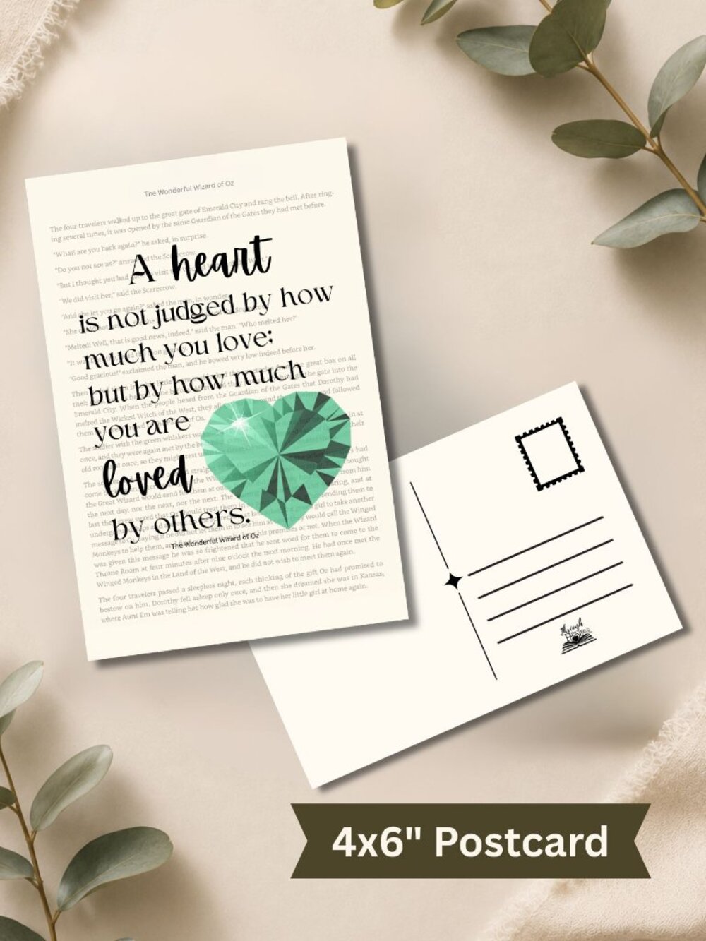 Wizard of Oz Book Page Postcard Mini Art Print